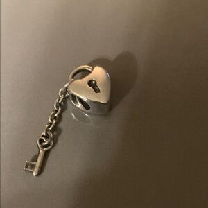 RETIRED Genuine Pandora Silver Heart Padlock Charm